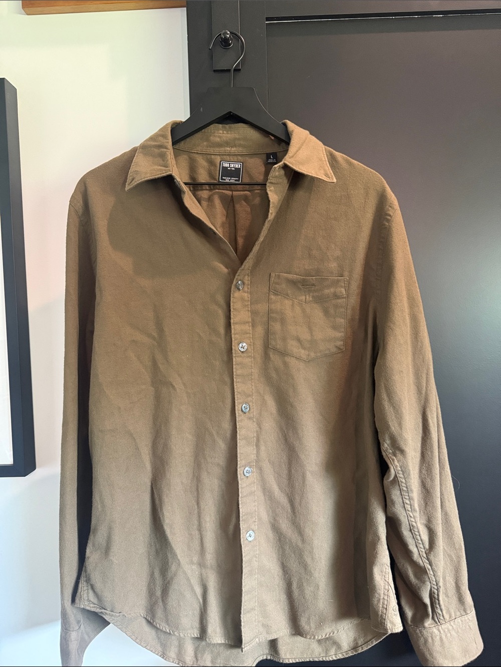 Todd Snyder Men's Brown Long-Sleeve Button-Down Shirt